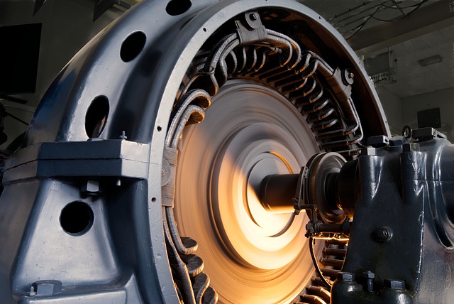 Inside a permanent magnet motor.